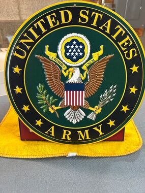 United States Army metal plaque